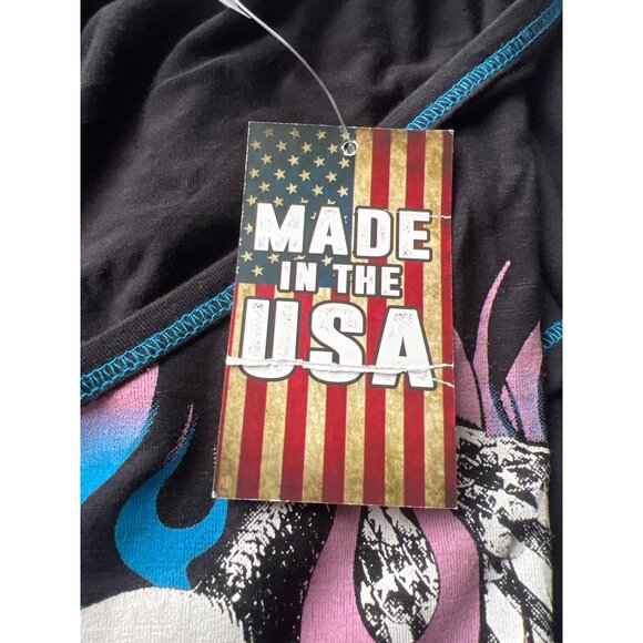 Liberty Wear Womens Graphic Tee Freedom Rock Tour USA Black XL Rayon Blend - Picture 4 of 5